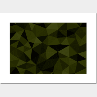 Dark army green black geometric mesh pattern cool geometry shapes Posters and Art